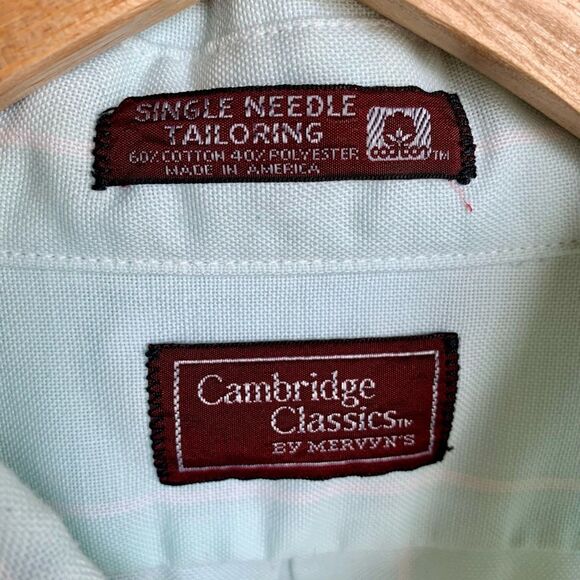 Cambridge Classics by Mervyn’s Mint Green Button-Up Shirt - Made in USA - Size L - Picture 5 of 16